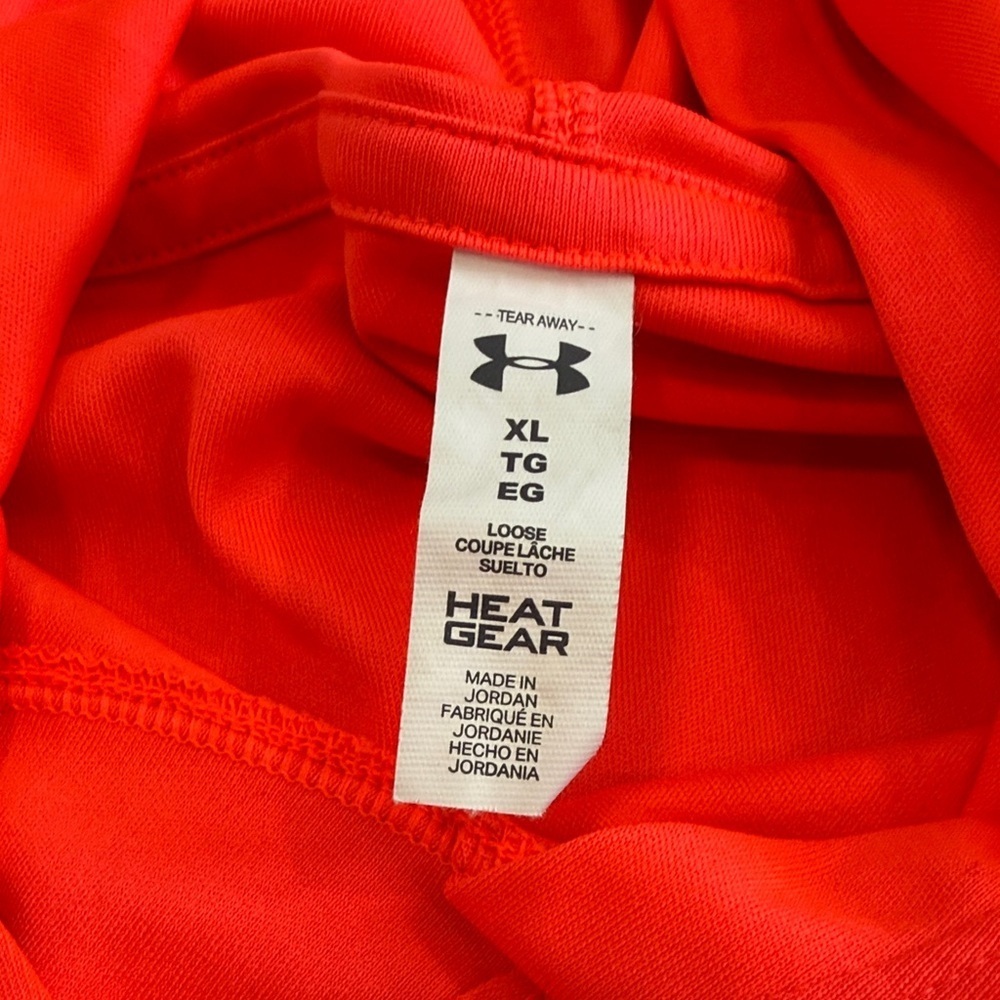 Under Armour Vibrant Orange/Red Heat Gear Hoodie - Picture 2 of 3